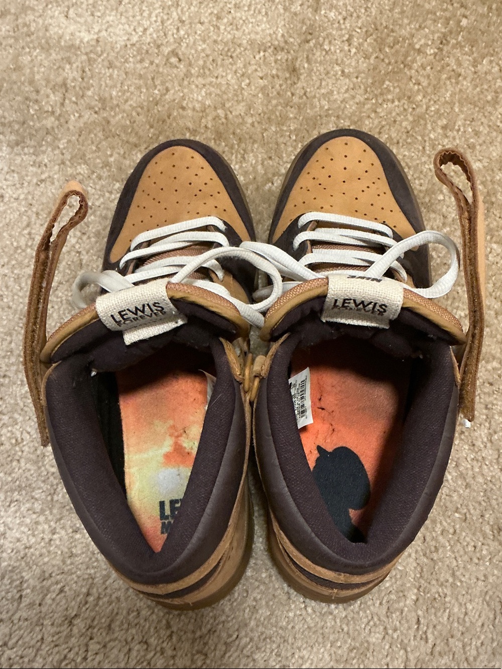 Nike SB Dunk High Brown and Tan Strap Sneakers - Picture 7 of 9